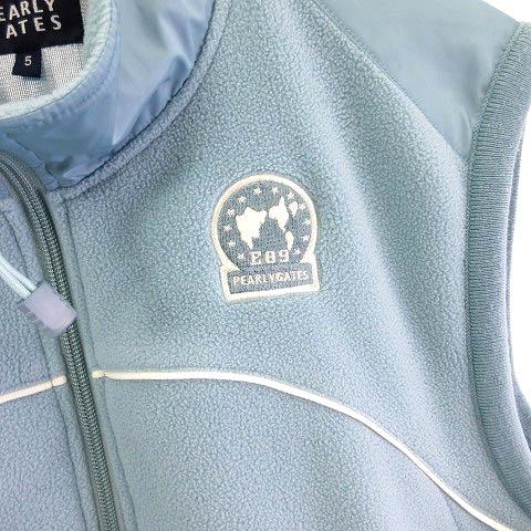 PEARLY GATES フリースベスト サイズ5 パーリーゲイツ PEARLY GATES フリース ベスト ハーフジップ ブルー 5