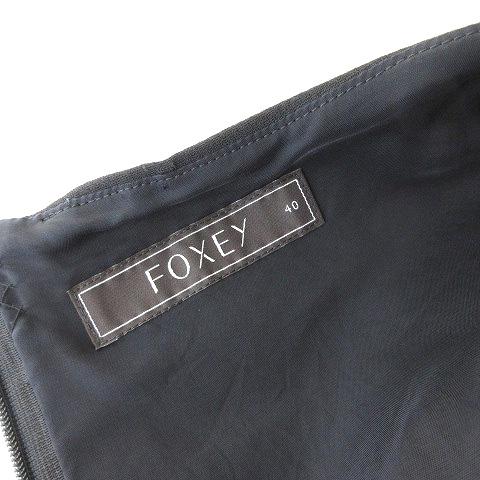 FOXEY（フォクシー） ノースリーブ ワンピース ひざ丈 ブラック 黒 40