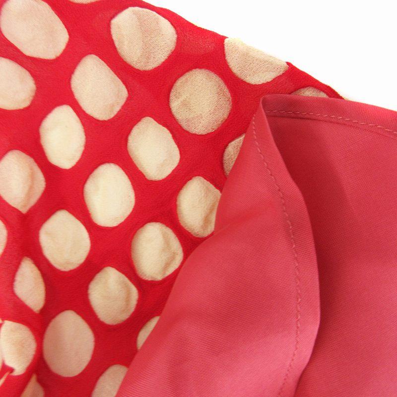 シビラ SYBILLA ワンピース Vネック バイカラー ドット柄 半袖 ロング 