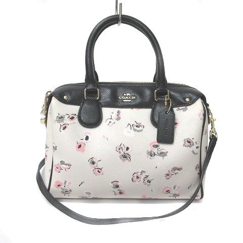 美品 コーチ 2way ショルダーバッグ ミニボストン ペイズリー バタフライ COACH コーチ F37491 ミニボストン ショルダーバッグ