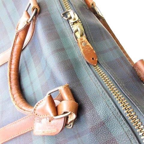 【美品】ポロラルフローレンメンズボストンバッグチェックブラックウォッチ緑人気大き ポロ ラルフローレン POLO RALPH LAUREN ボストンバッグ