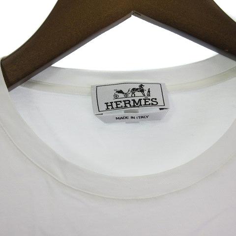 HERMES エルメス Tシャツ カットソー 半袖 白 ホワイト L メンズ