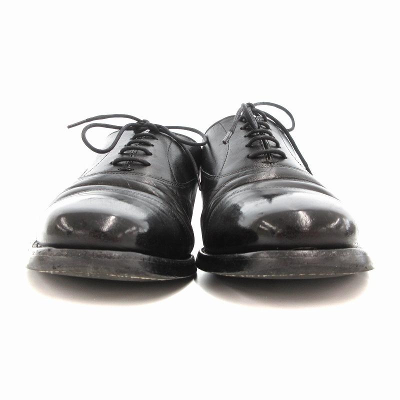 スコッチグレイン ストレートチップ 内羽根 黒 24.5cm ストレート