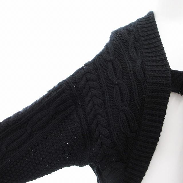 【中古】ハイク HYKE フィッシャーマン カーディガン ボレロ ケーブルニット 長袖 1 黒 ブラック /AE ■GY45 ハイク HYKE フィッシャーマン カーディガン ボレロ ケーブルニット