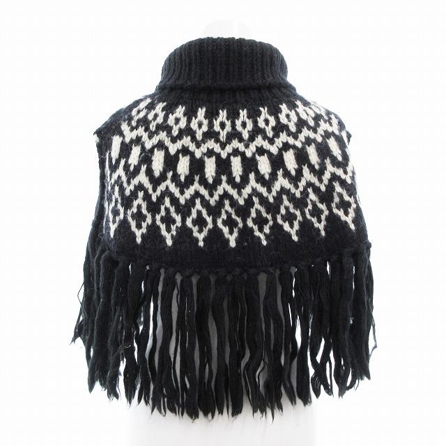 ハイク HYKE ポンチョ ケープ ニット タートルネック ノルディック柄