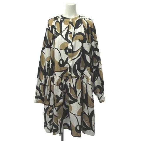 【中古】ロンハーマン Ron Herman RHC ワンピース ロング 総柄 長袖 フレア ブラウン 茶 S レディース ロンハーマン Ron Herman RHC ワンピース ロング 総柄 長袖 フレア