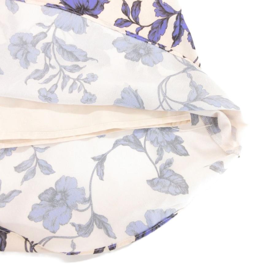 グレースコンチネンタル★パープルワンピース刺繍花柄リボン付き【美品】 グレースコンチネンタル パープル フラワー 立体刺繍 ワンピース