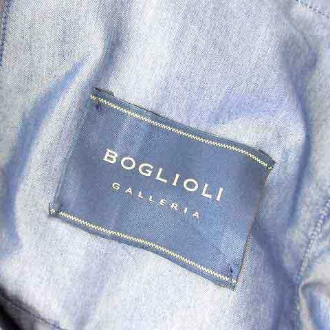 【美品】伊製 ボリオリ ジャケット 46 春夏 ネイビー ボリオリ BOGLIOLI テーラードジャケット ライン シングル