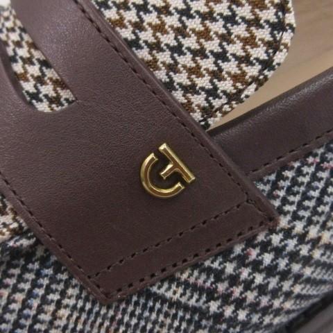 【中古】コールハーン COLE HAAN 良品 ラックス ピンチ ペニー ローファー チェック レザー 茶 ブラウン 7 24cm コールハーン COLE HAAN 良品 ラックス ピンチ ペニー ローファー