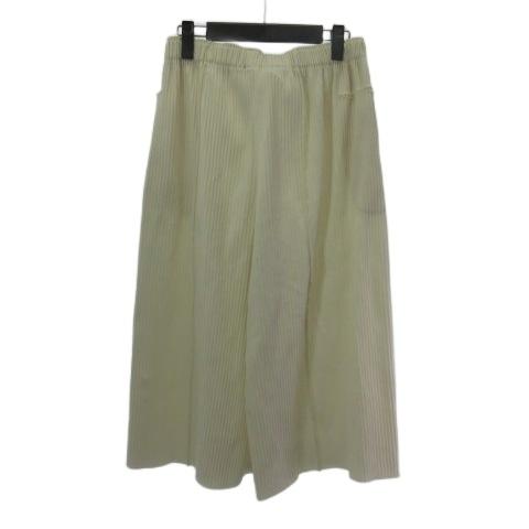 【中古】ミーイッセイミヤケ me ISSEY MIYAKE MI12-KJ612 プリーツ クロップドパンツ ワイド オフホワイト F レディース 未使用品 ミーイッセイミヤケ me ISSEY MIYAKE MI12-KJ612 プリーツ
