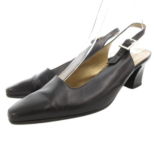 YSL ブラック スリングバック ハイヒール