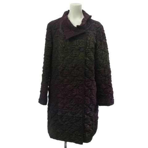 【中古】シセンドウ 詩仙堂 HITOSHI TAMURA  ちりめん 中綿コート グラデーション パープル グリーン F レディース シセンドウ 詩仙堂 HITOSHI TAMURA ちりめん 中綿コート