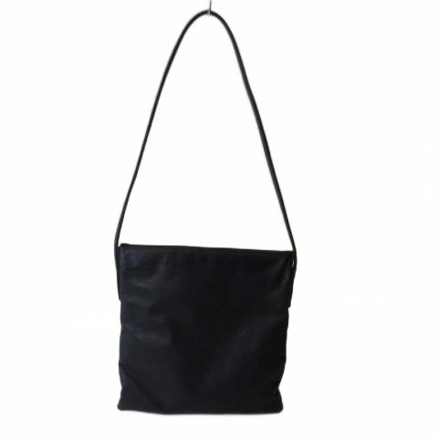 LOEWE ブラック レザー ショルダーバッグ LOEWE ロエベ ショルダーバッグ レザー ワンショルダー 黒