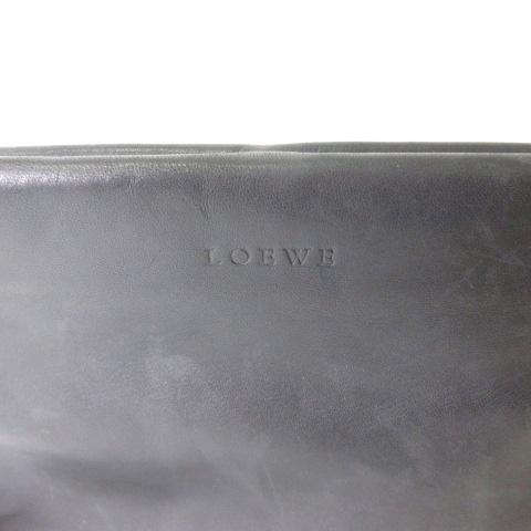 良品✨ロエベ LOEWE ワンショルダーバッグ オールレザー ダークグレー LOEWE ロエベ ショルダーバッグ レザー ワンショルダー 黒