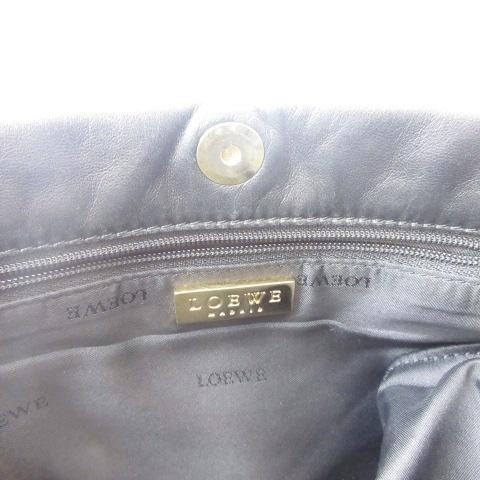良品✨ロエベ LOEWE ワンショルダーバッグ オールレザー ダークグレー LOEWE ロエベ ショルダーバッグ レザー ワンショルダー 黒