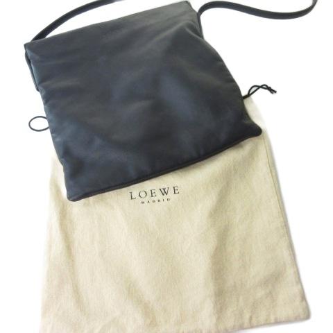 良品✨ロエベ LOEWE ワンショルダーバッグ オールレザー ダークグレー LOEWE ロエベ ショルダーバッグ レザー ワンショルダー 黒