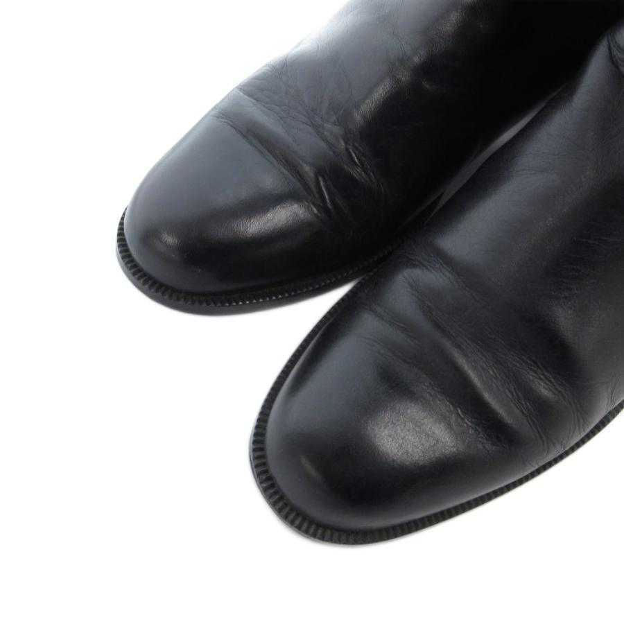 美品 REGAL リーガル ロングブーツ 本革 サイドジップ 防滑 24.0 REGAL（リーガル） ロングブーツ レザー 本革 24cm 黒 ブラック サイド