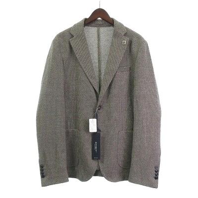 【中古】未使用品 エグジビット EXBIT タグ付き テーラードジャケット ブレザー イタリア製 本切羽 ブラウン系 50 XL位 ■GH メンズ 未使用品 エグジビット EXBIT タグ付き テーラードジャケット ブレザー