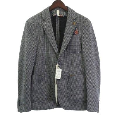 【中古】未使用品 ジャッケ GIACCHE タグ付き テーラードジャケット 千鳥柄 グレー系 ホワイト ブラック 44 ■GH 未使用品 ジャッケ GIACCHE タグ付き テーラードジャケット ブレザー