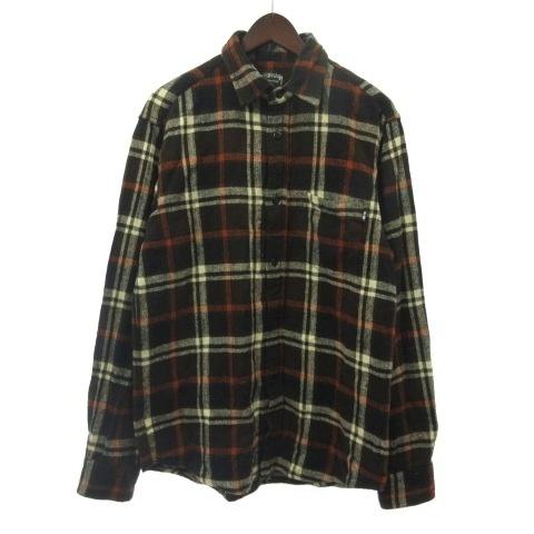 STUSSY（ステューシー） ネルシャツ チェックシャツ 長袖 ブラウン 茶