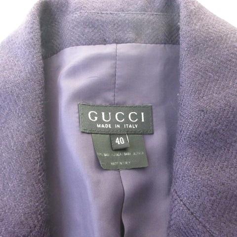 【中古】グッチ GUCCI テーラードジャケット ゴールドカラー釦 シングル パープル 紫  レディース GUCCI（グッチ） テーラードジャケット ゴールドカラー釦 シングル