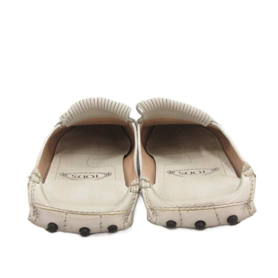 トッズ TOD'S タッセルローファー モカシン フラット 34 白 ホワイト