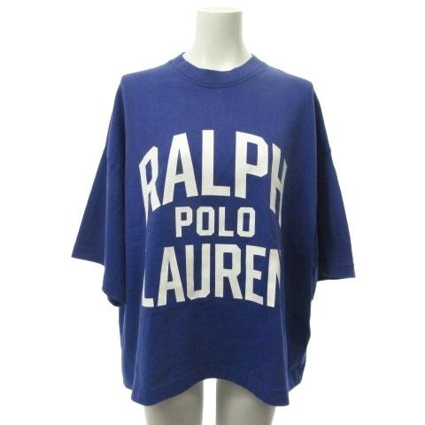 【中古】ポロ バイ ラルフローレン Polo by Ralph Lauren Tシャツ カットソー オーバーサイズ ロゴ パープル 紫 XS  レディース POLO RALPH LAUREN（ポロ・ラルフローレン） ポロ バイ ラルフローレン