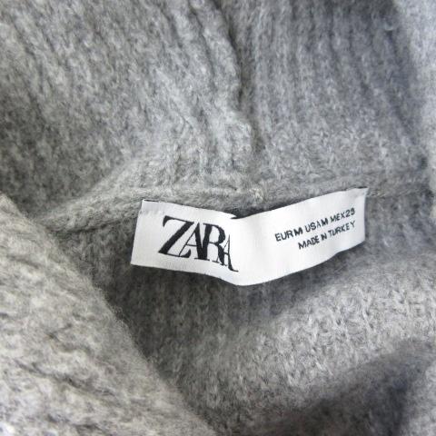 ZARA（ザラ） ニットパーカー プルオーバー グレー M レディース