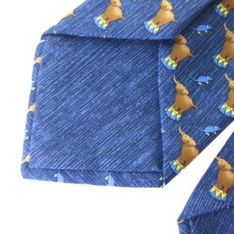 HERMES（エルメス） ネクタイ シルク100 7681TA 総柄 エレファント柄