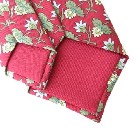 HERMES（エルメス） HERMES 7259MA シルク100 ネクタイ 花柄 ボルドー