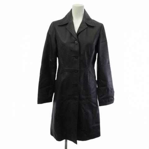 ✨美品・希少✨ Theory ベビー カーフ ロング レザーコート S ブラック ✨美品・希少✨ Theory ベビー カーフ ロング レザーコート S ブラック