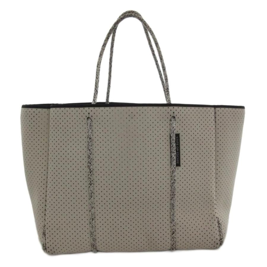 ステートオブエスケープ ホワイト 紐グレー　トートバッグ ポーチ付き ステートオブエスケープ ホワイト 紐グレー トートバッグ ポーチ付き