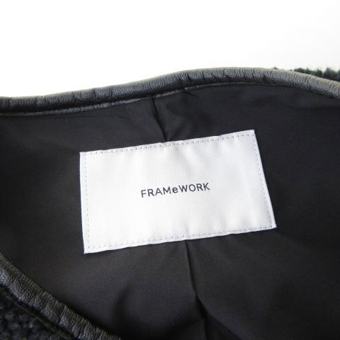 フレームワーク Framework ボアベスト ジップアップ 黒 ブラック F