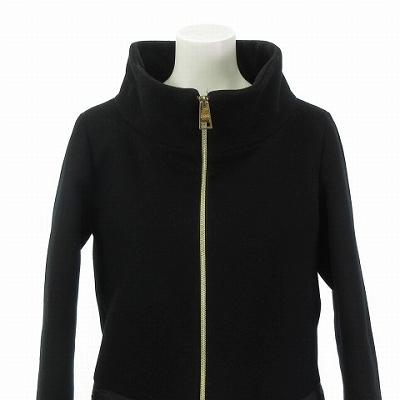 ヘルノ HERNO ロングダウンジャケット ダウンコート ウール切替 黒