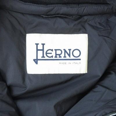 ヘルノ HERNO ロングダウンジャケット ダウンコート ウール切替 黒