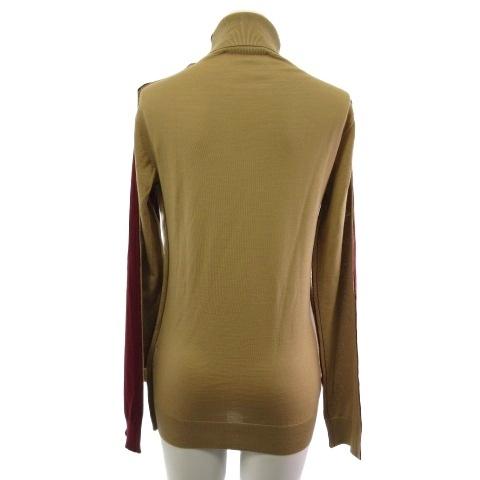【中古】マルニ MARNI タートルネック ニット セーター バイカラー ボルドー ベージュ 38  レディース MARNI（マルニ） タートルネック ニット セーター バイカラー ボルドー