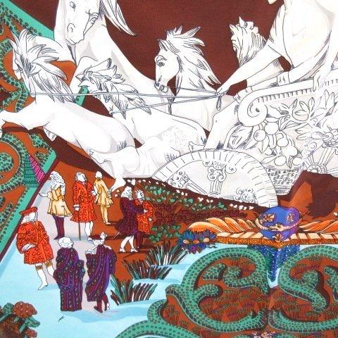 HERMES（エルメス） カレ90 王の楽園 LE PARADIS DU ROY シルク100