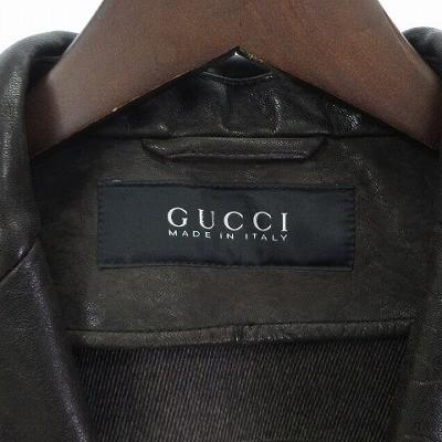 GUCCI グッチ テーラードジャケット ラムレザー 内側GG柄 GUCCI（グッチ） 美品 トムフォード期 テーラードジャケット