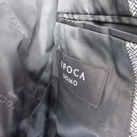 エポカ ウォモ テーラードジャケット シングル シェブロン グレー 44 エポカ ウォモ EPOCA UOMO テーラードジャケット シングル シェブロン