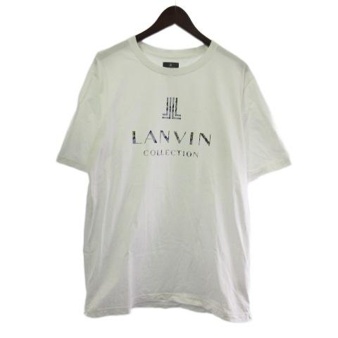 2022SS■LANVIN ランバン 半袖Ｔシャツ サイズ34 クロップド トップス ロゴ ブランド古着【中古】20260225/RA8072 グログランテープロゴ刺繍Tシャツ|LANVIN en Bleu | LANVIN en Bleu
