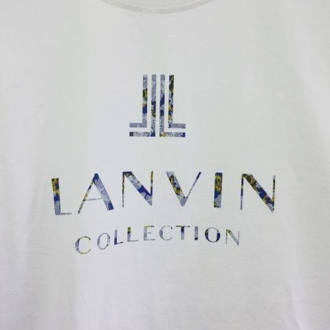 2022SS■LANVIN ランバン 半袖Ｔシャツ サイズ34 クロップド トップス ロゴ ブランド古着【中古】20260225/RA8072 グログランテープロゴ刺繍Tシャツ|LANVIN en Bleu | LANVIN en Bleu