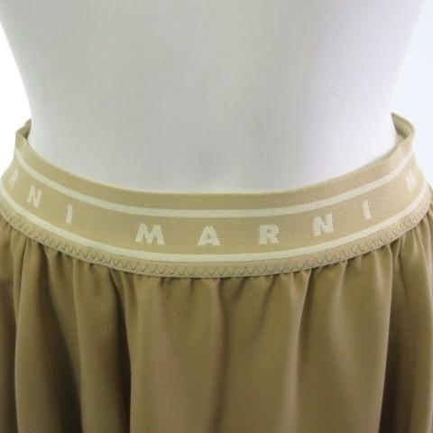 MARNI（マルニ） ロングスカート ウエストゴム ロゴ ベージュ 38