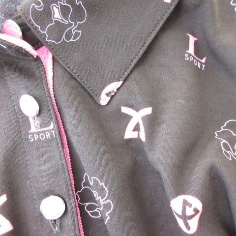 レオナールスポーツ LEONARD SPORT ポロシャツ 長袖 ロゴプリント 7分