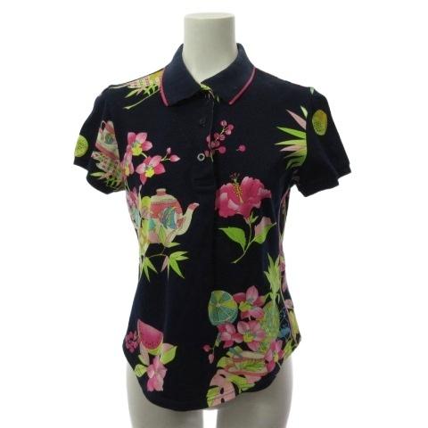 レオナールスポーツ　半袖ポロシャツ レオナールスポーツ LEONARD SPORT ポロシャツ 半袖 花柄 リゾート柄