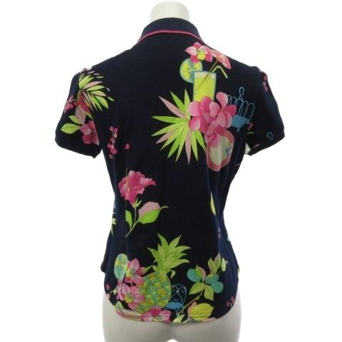 タグ付き✨近年モデル レオナール ポロシャツ トリム 花柄 切手 ロゴ刺繍 42 タグ付き✨近年モデル レオナール ポロシャツ トリム 花柄 切手 ロゴ