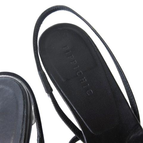 ピッピシック PIPPICHIC サンダル シューズ ローヒール 黒 ブラック 37