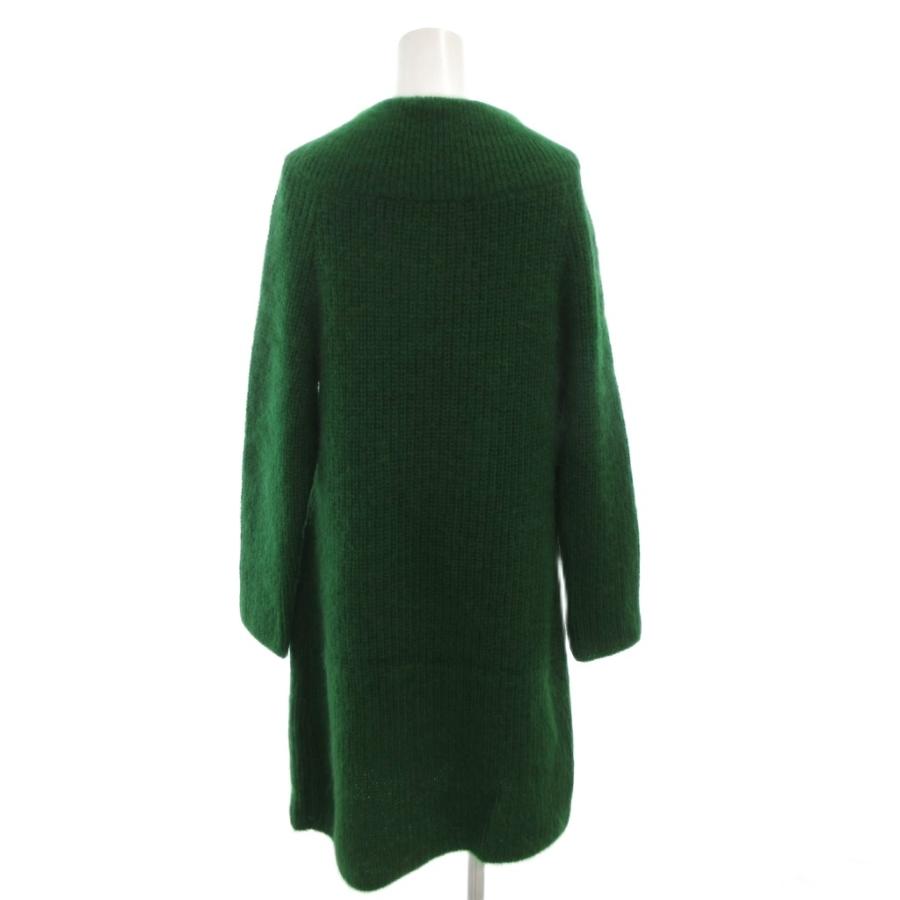 シビラ SYBILLA ニットコート ダブルブレスト モヘヤ ひざ丈 M 緑