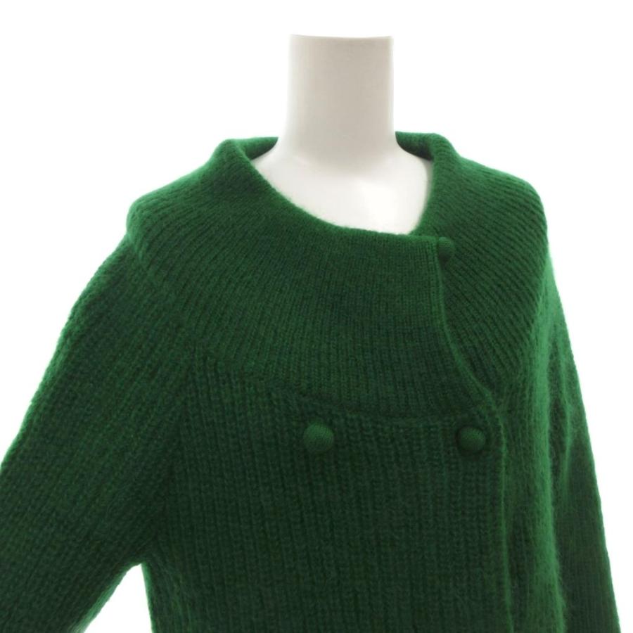 シビラ SYBILLA ニットコート ダブルブレスト モヘヤ ひざ丈 M 緑