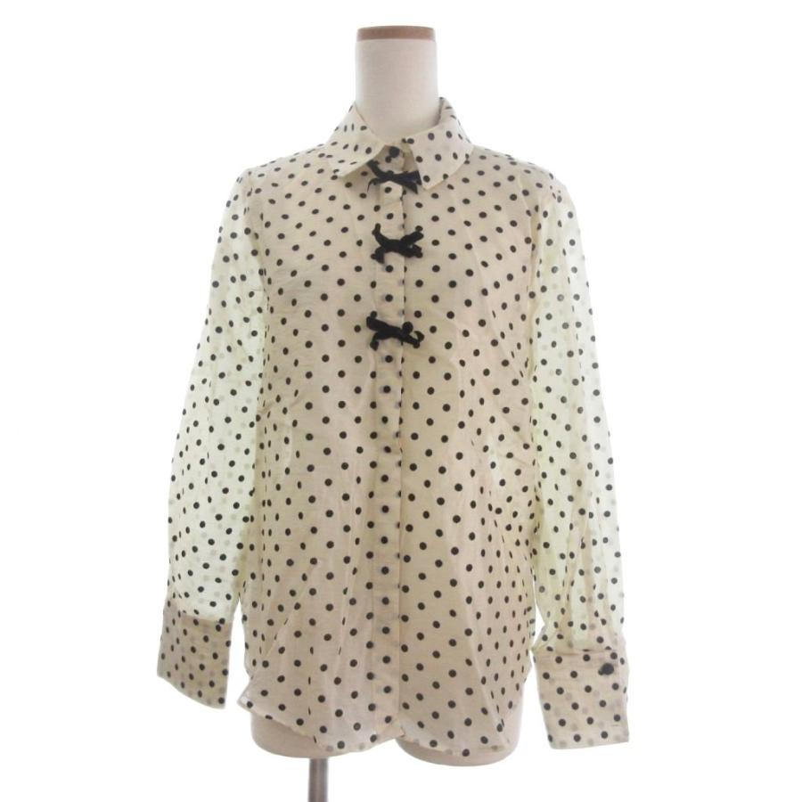 ZARA（ザラ） シャツ ブラウス シアー ドット 水玉 フロッキー リボン