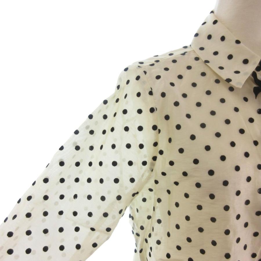 ZARA（ザラ） シャツ ブラウス シアー ドット 水玉 フロッキー リボン